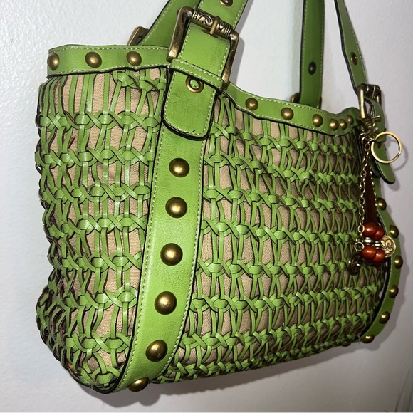 Kathy Van Zeeland Green Large Woven Bag - Picture 14 of 17
